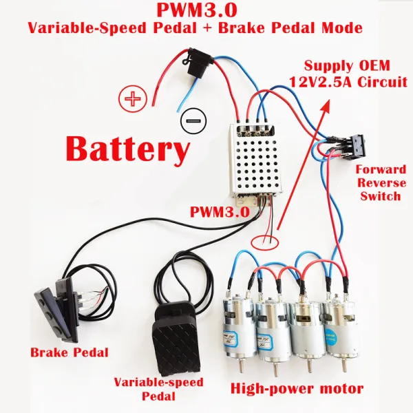 PWM3.0 Controller Combo Kit, Perfect for Power Wheels Upgrade Mods | MgcSTEM