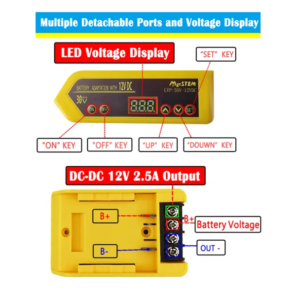 MgcSTEM LVP-30-12V DeWalt Battery Adapter