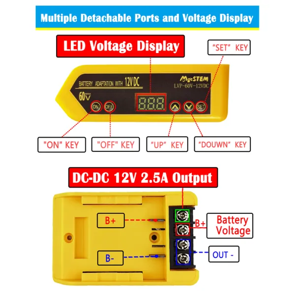 MgcSTEM LVP-60-12V DeWalt Battery Adapter